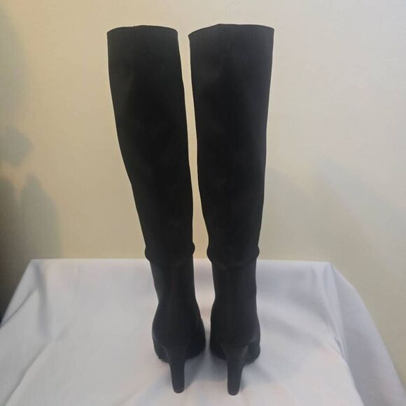 ego Black Point Toe Knee High Nylon Wedge Heel Boot, NWOT, Sz. 7 - Picture 4 of 7